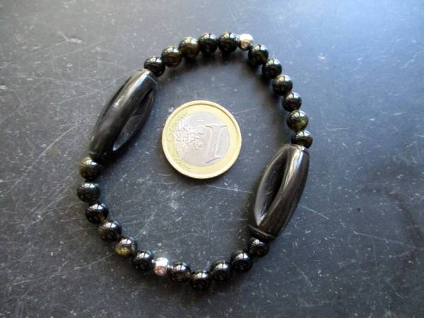 Armband, Obsidian, Goldobsidian, Onyx, schwarz, Schmuck, Männer