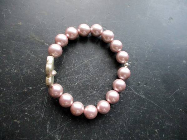 Armband, Perlen, Muschelkernperlen, Blume, Collier, Schmuck, altrosa
