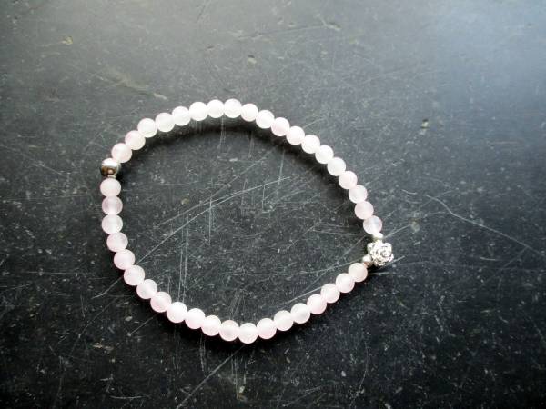 Armband, Symbolarmband, Rosenquarz, Rose, Sterlingsilber, Schmuck, Frauen