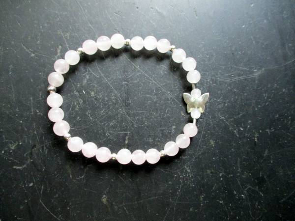 Armband, Rosenquarz, rosa, Sterlingsilber, Schmetterling, Schmuck, Frauen