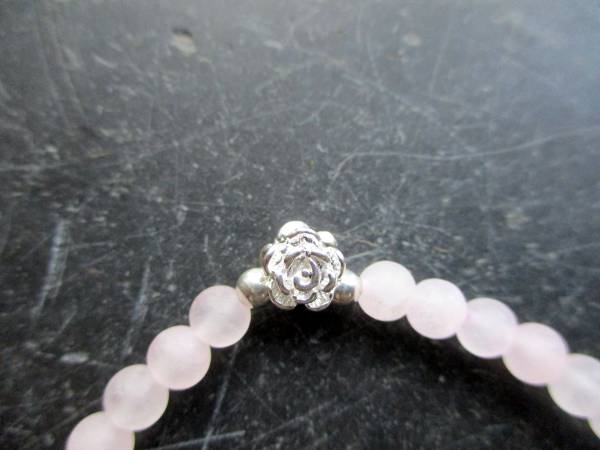 Armband, Symbolarmband, Rosenquarz, Rose, Sterlingsilber, Schmuck, Frauen