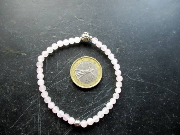 Armband, Symbolarmband, Rosenquarz, Rose, Sterlingsilber, Schmuck, Frauen