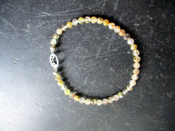 Armband, Rutilquarz, beige, Silber, Pfote, Schmuck, Symbolarmband