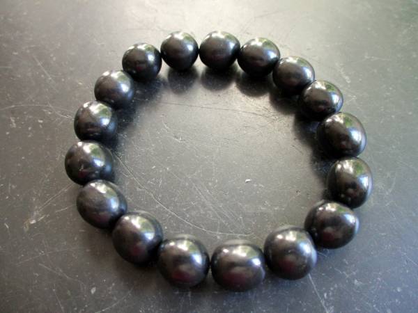 Armband, Schungit, schwarz, Schmuck, Männer, Biker