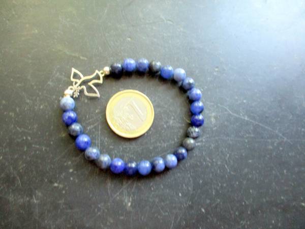 Armband, Symbolarmband, Sodalith, Friedenstaube, Sterlingsilber, Taube