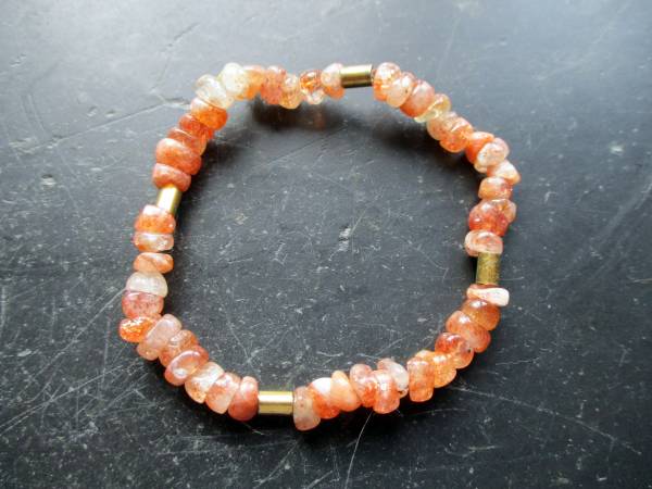 Armband, Sonnenstein, Nuggets,  Silber, vergoldet, Schmuck