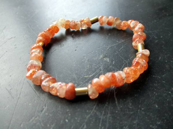 Armband, Sonnenstein, Nuggets,  Silber, vergoldet, Schmuck