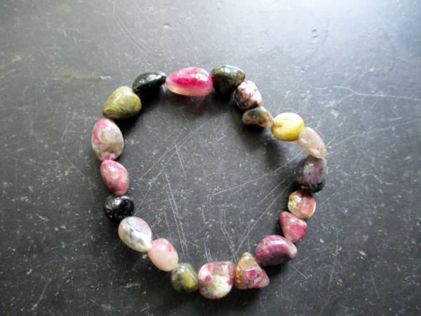 Armband, Turmalin, Turmalin bunt, Unisex, Wassermelonenturmalin