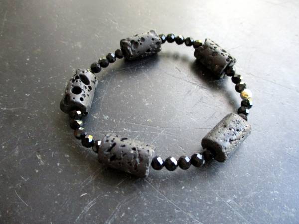 Armband, schwarz, Turmalin, facettiert, Lava, Silber, Schmuck, Frauen