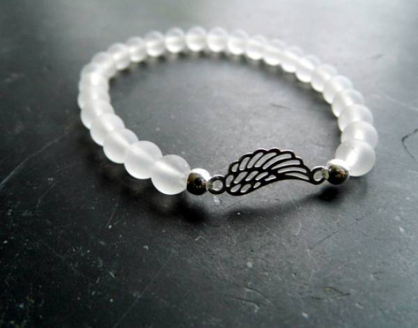 Armband, Bergkristall, Flügel, Silber, Braut, Schmuck, Hochzeit
