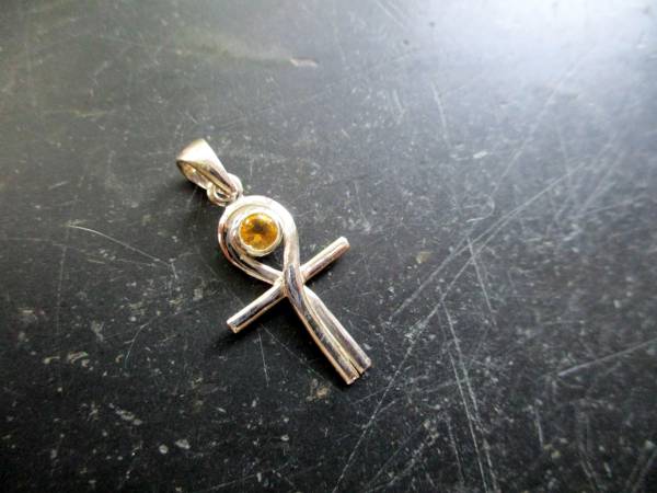Atlantiskreuz, Ankh, Atlantis, Kreuz, Silber, Citrin, gelb, Atlantis, Schutz, Esoterik