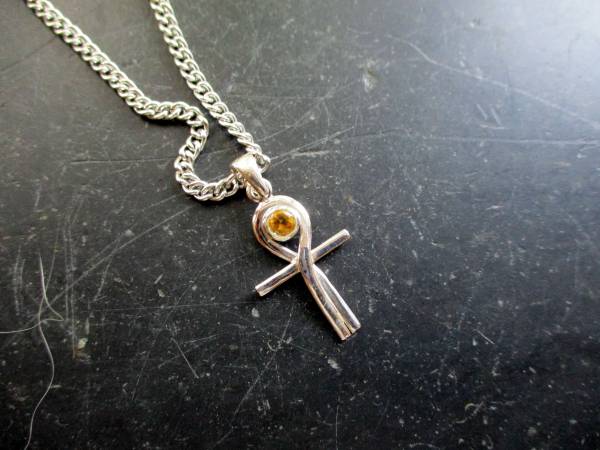 Atlantiskreuz, Ankh, Atlantis, Kreuz, Silber, Citrin, gelb, Atlantis, Schutz, Esoterik
