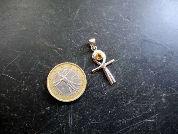 Atlantiskreuz, Ankh, Atlantis, Kreuz, Silber, Citrin, gelb, Atlantis, Schutz, Esoterik