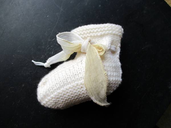 Baby Schuhe, Schühchen, Booties, Wolle, wollweiß, Baby, Puppen