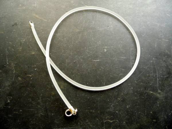 Kette, Kautschukband, Schmuck, 40 cm, milchig weiß