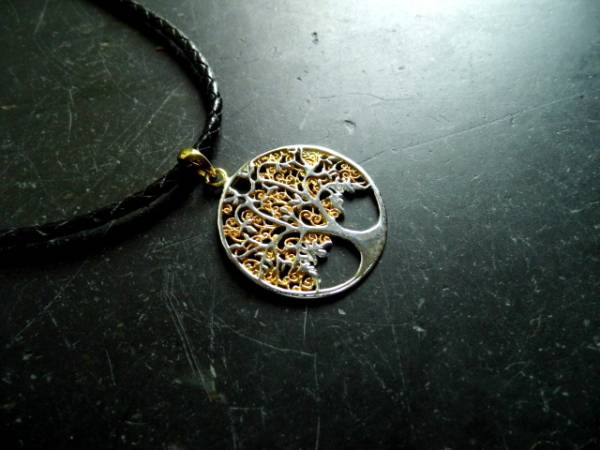 Anhänger, Baum des Lebens, Bronze, teilweise versilbert, Schmuck, Frauen, Männer