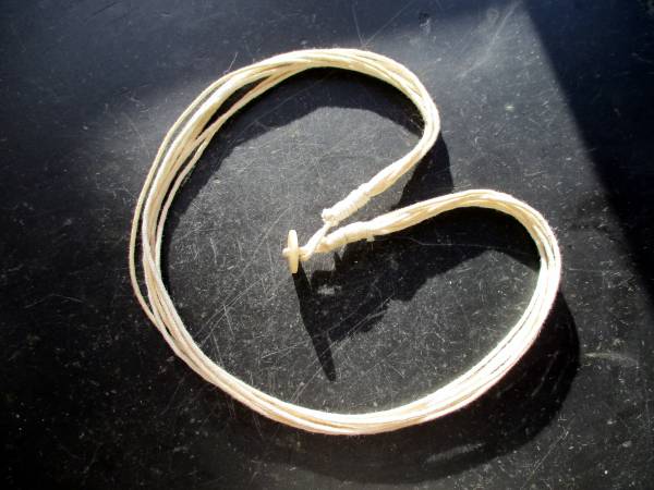 Kette, Baumwollband, siebenreihig, naturfarben, Knopf