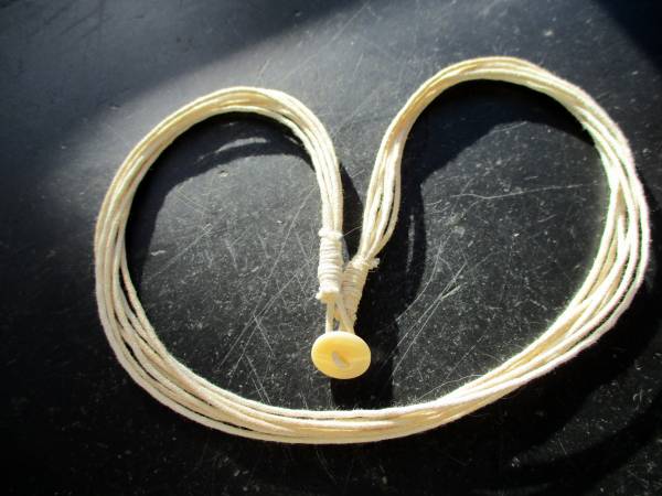 Kette, Baumwollband, siebenreihig, naturfarben, Knopf