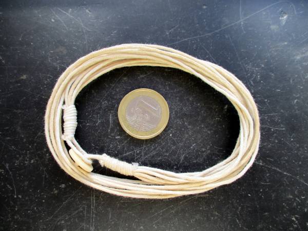 Kette, Baumwollband, siebenreihig, naturfarben, Knopf