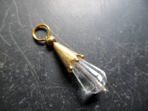 Anhänger, Sterlingsilber, vergoldet, Krone, Bergkristall, facettiert, Schmuck, Frauen
