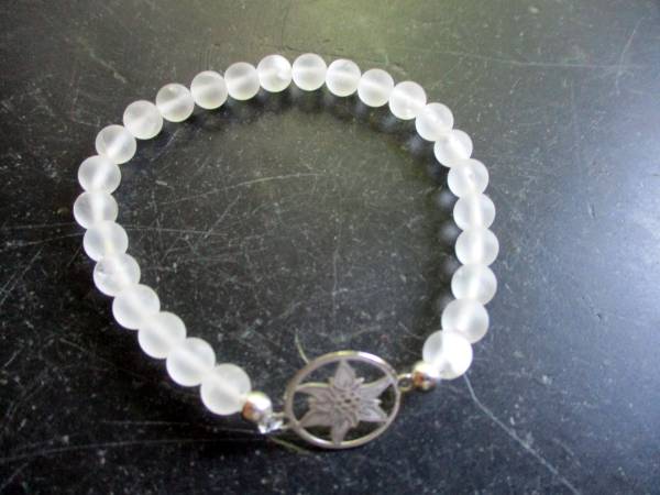 Armband, Bergkristall, Silber,  Edelweiß, Symbolarmband, Dirndl, Tracht