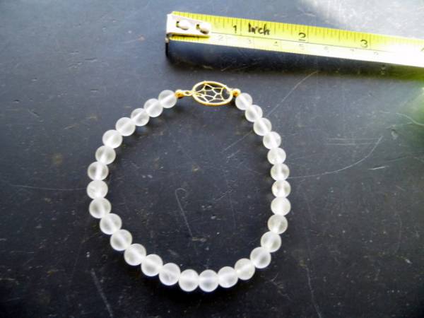 Symbol Armband, Armband, Bergkristall, matt, Traumfänger, Silber, vergoldet
