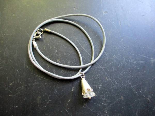 Anhänger, Sterlingsilber, Bergkristall, Blume, Krone, Schmuck, Frauen, Mädchen, Lederband