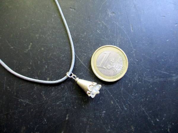 Anhänger, Sterlingsilber, Bergkristall, Blume, Krone, Schmuck, Frauen, Mädchen, Lederband