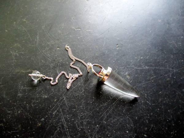 Pendel, Spitzpendel, Sterlingsilber, Bergkristall, Granat, Esoterik, Wicca