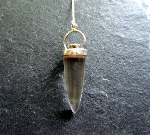 Pendel, Spitzpendel, Sterlingsilber, Bergkristall, Granat, Esoterik, Wicca