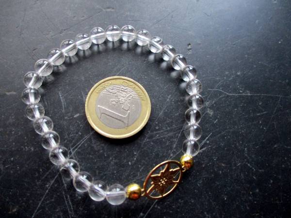 Armband, Bergkristall, Edelweiss, Silber, vergoldet, Braut, Schmuck, Hochzeit