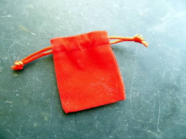Beutel für Pendel, Säckchen, Velours Beutel, Verpackung, rot