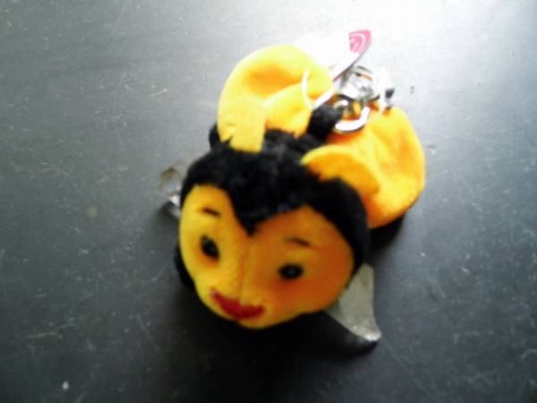 Schlüsselanhänger, Taschenanhänger, Anhänger, Rucksack, Biene, gelb, Plüsch, flauschig
