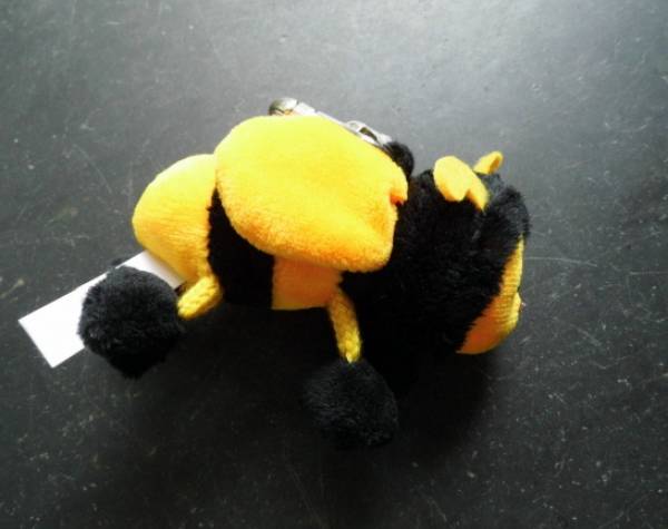 Schlüsselanhänger, Taschenanhänger, Anhänger, Rucksack, Biene, gelb, Plüsch, flauschig