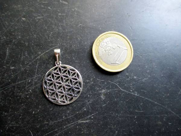 Anhänger, Blume des Lebens, Sterlinggsilber, heilige Geometrie