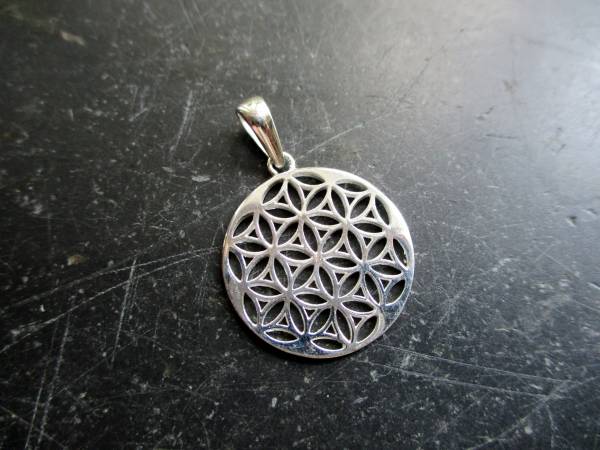 Anhänger, Blume des Lebens, Sterlinggsilber, heilige Geometrie