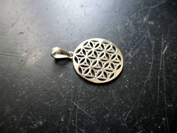Anhänger, Blume des Lebens, Sterlinggsilber, heilige Geometrie