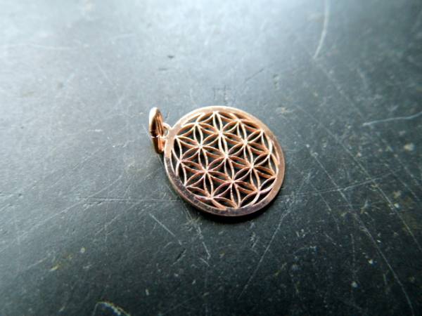 Blume des Lebens, Anhänger, Silber, rose vergoldet, Symbol, Schmuck, klein