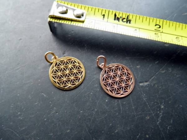 Blume des Lebens, Anhänger, Silber, rose vergoldet, Symbol, Schmuck, klein