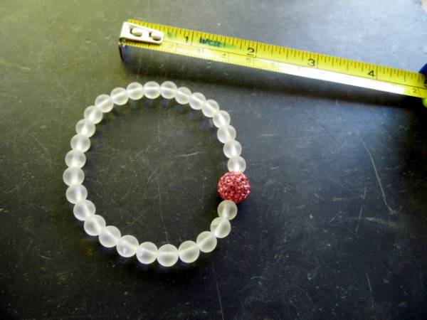 Armband, weiß, Braut, Bergkristall, Keramik Kugel, rosa, Hochzeit