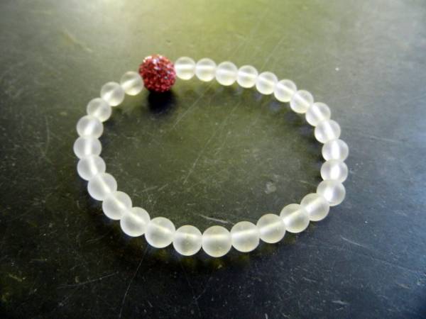 Armband, weiß, Braut, Bergkristall, Keramik Kugel, rosa, Hochzeit