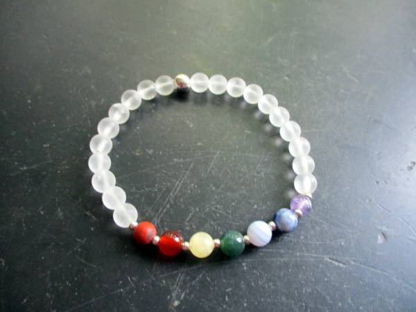 Armband, Bergkristall, Chakra Armband, Chakra, Unisex, Symbolarmband, Chakrasteine