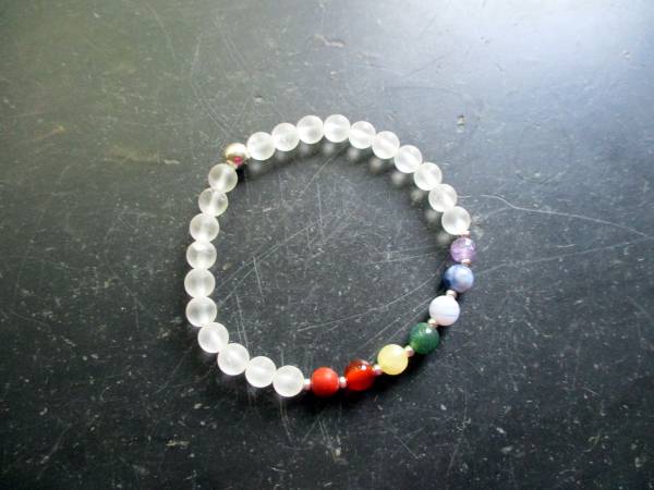 Armband, Bergkristall, Chakra Armband, Chakra, Unisex, Symbolarmband, Chakrasteine