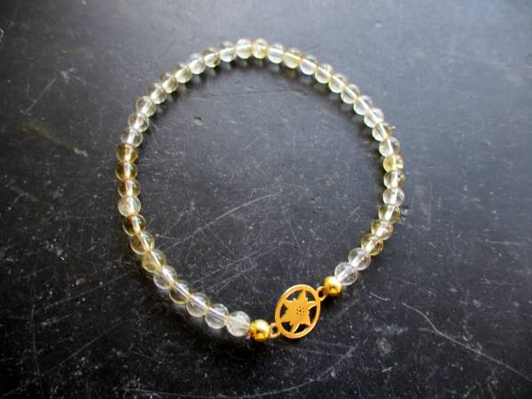 Armband, Citrin, gelb, Sterlingsilber, vergoldet, Edelweiß, Symbolarmband, Tracht, Dirndl