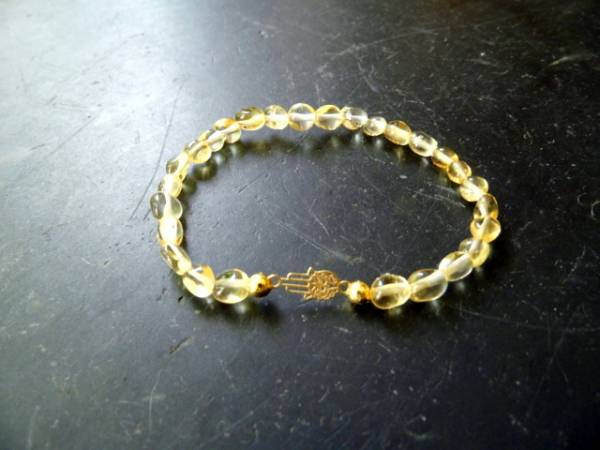 Armband, Sterlingsilber, vergoldet, Citrin, gelb, Hand von Fatima, Schutz, Schmuck, Frauen