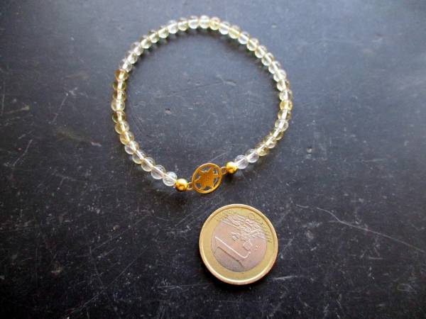 Armband, Citrin, gelb, Sterlingsilber, vergoldet, Edelweiß, Symbolarmband, Tracht, Dirndl