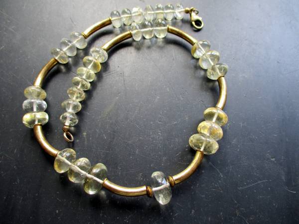 Kette, Citrin, gelb, Sterlingsilber, vergoldet, Schmuck, Frauen