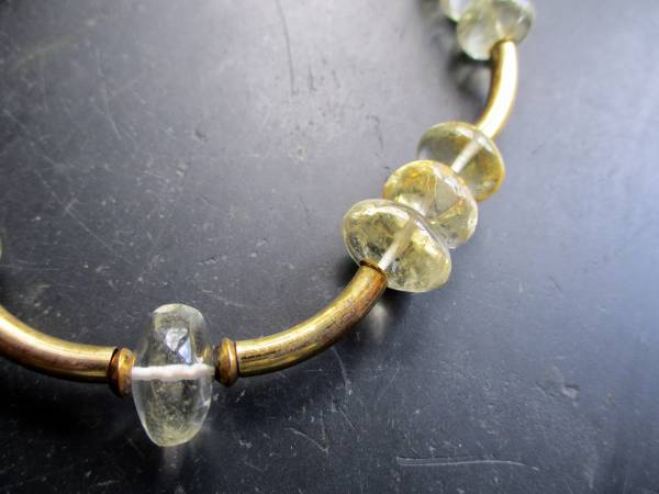 Kette, Citrin, gelb, Sterlingsilber, vergoldet, Schmuck, Frauen