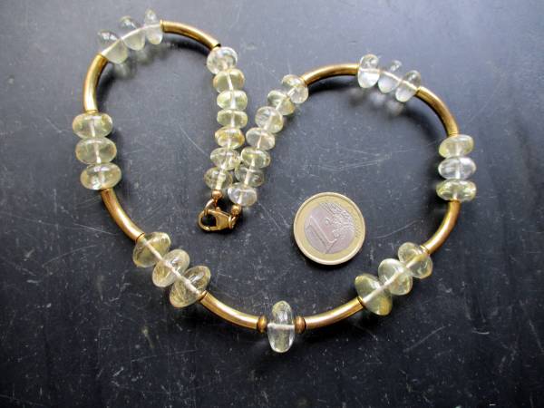 Kette, Citrin, gelb, Sterlingsilber, vergoldet, Schmuck, Frauen