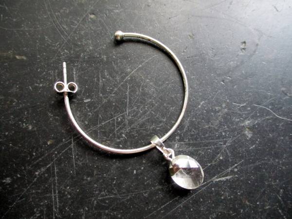 Ohrring, Creole, Sterlingsilber, Anhänger Mondstein, Schmuck, Mädchen, Frauen